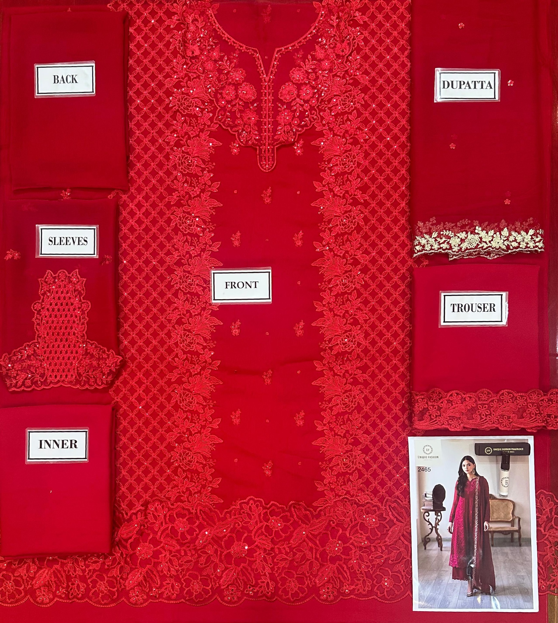 Azure - Semi Pure Chiffon Embroidered Suit - Image 8