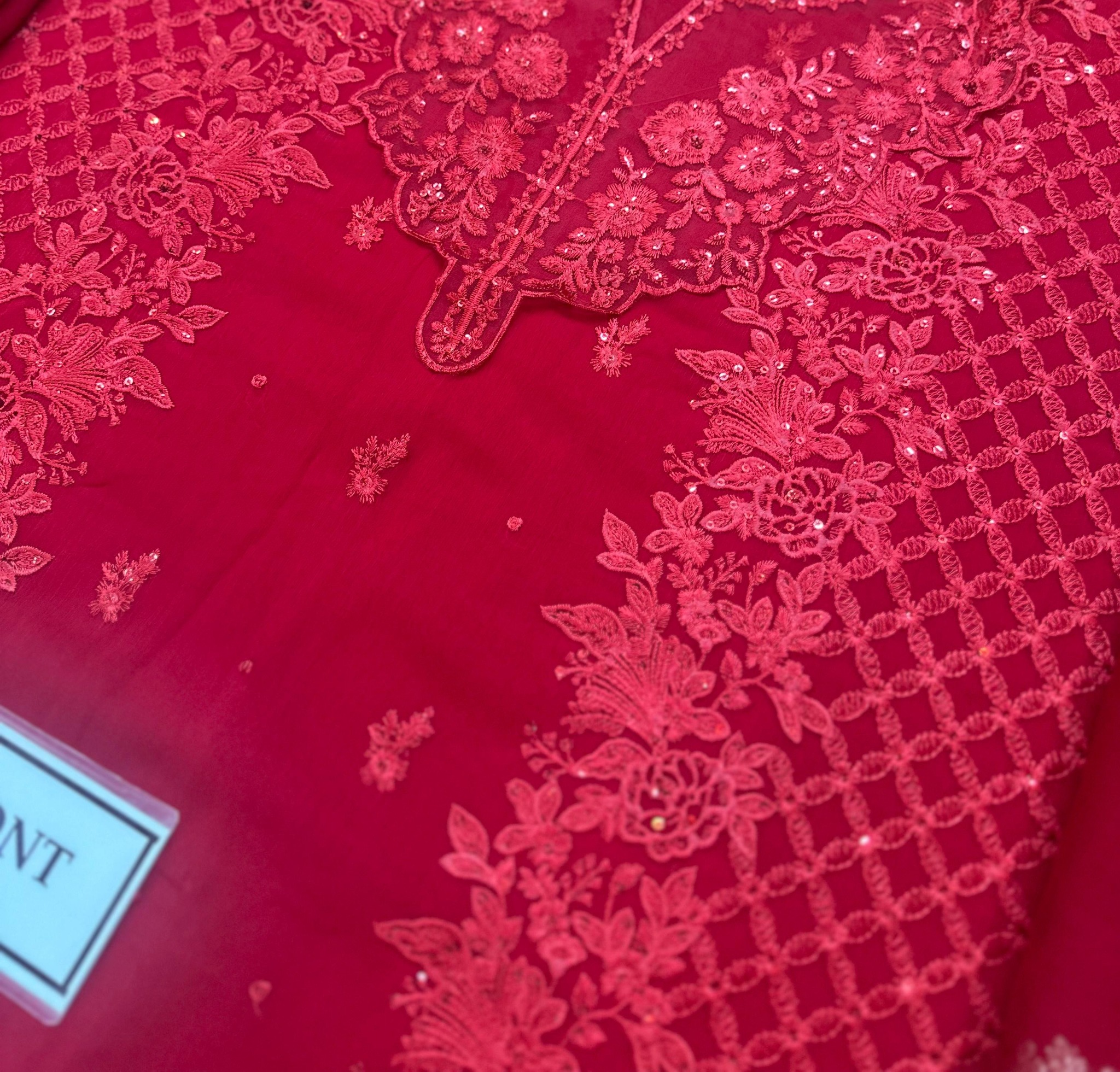 Azure - Semi Pure Chiffon Embroidered Suit - Image 9