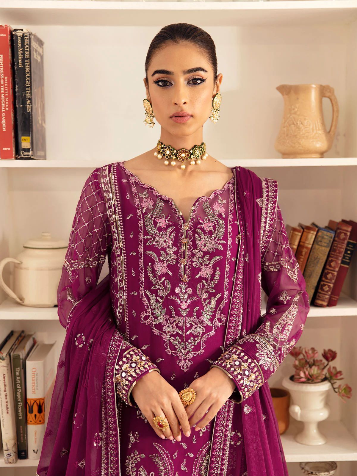 Gulaal - Embroidered & Sequined Chiffon Suit - Image 2