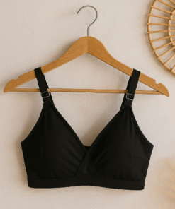 Black SADA Cotton Bra – Soft 3 Hook Support Bra for Women