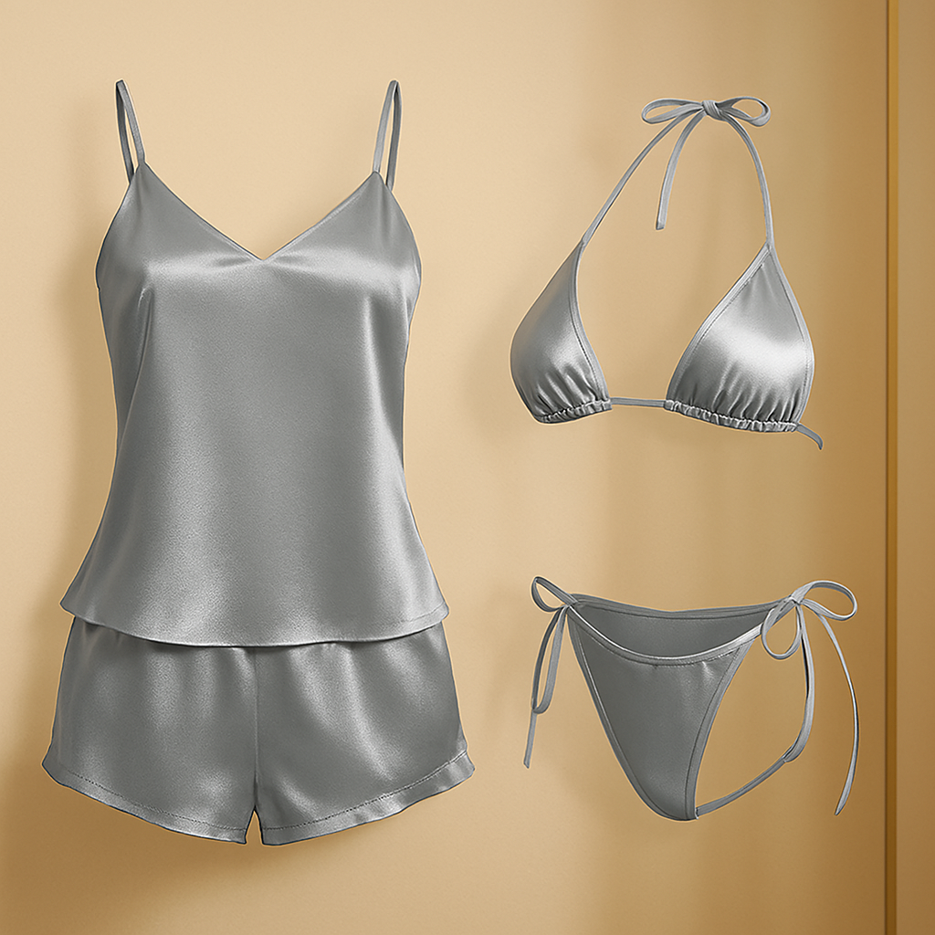 Premium Satin Sleepwear & Lingerie Combo - Image 6