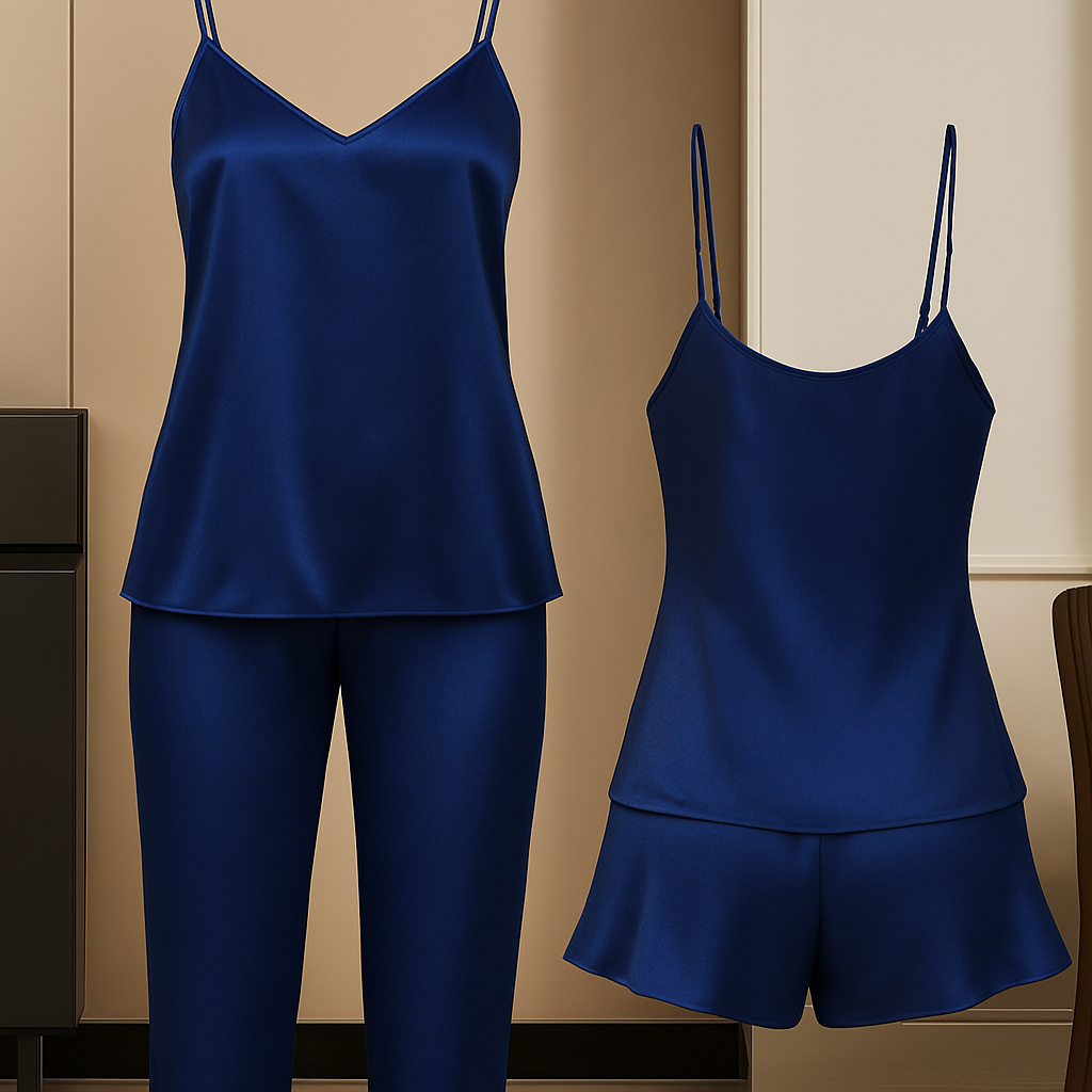 3-Piece Satin Sleepwear Set - Image 2