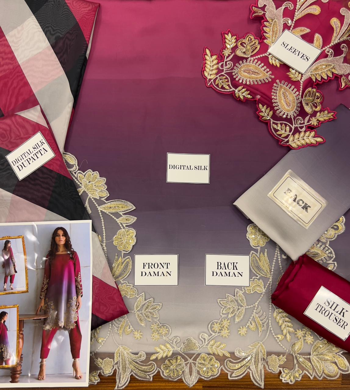 Pure Shamooz Suit - 3 Blending Colours (Pink) - Image 3