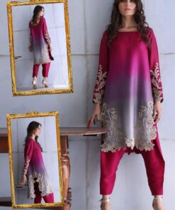 Pure Shamooz Suit - 3 Blending Colours (Pink)