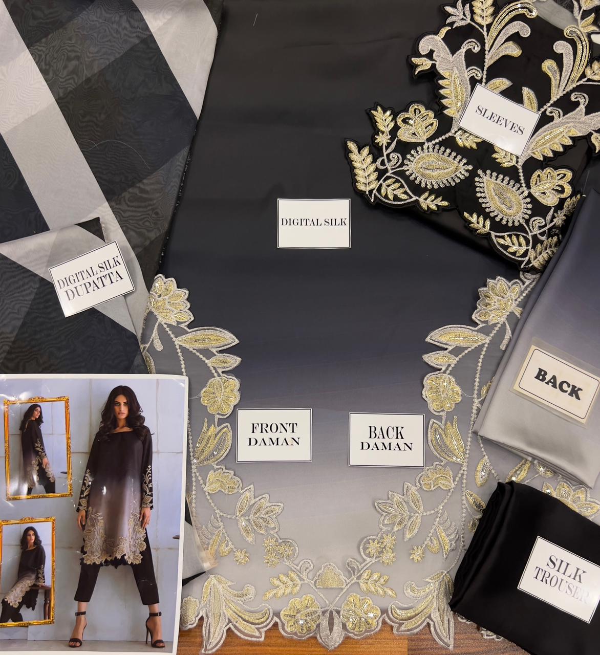 Pure Shamooz Suit - 3 Blending Colours (Black) - Image 4