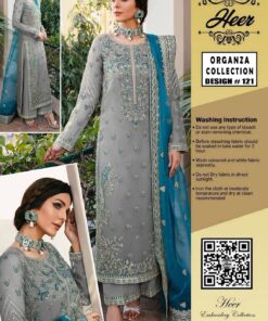 Heer's - Embroidered Organza Suit