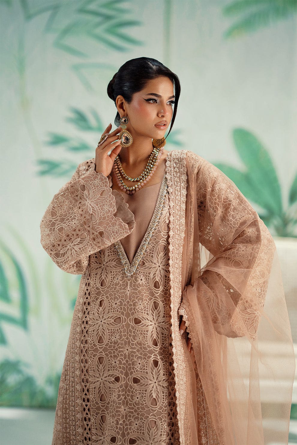 Embroidered Organza Suit - Image 3