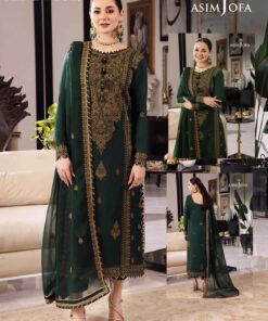 Asim Jofa - Embroidered Chiffon Suit