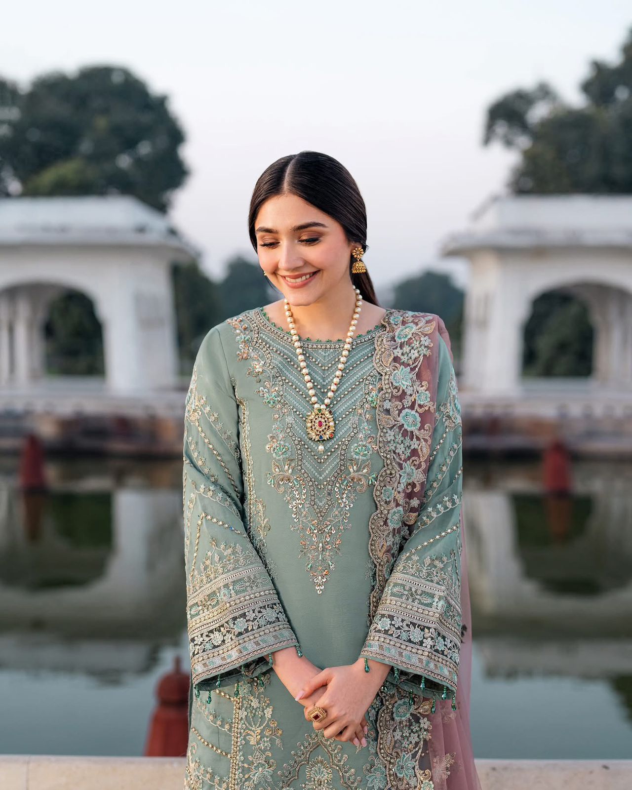 Imrozia - Semi Pure Embroidered Chiffon Suit - Image 3