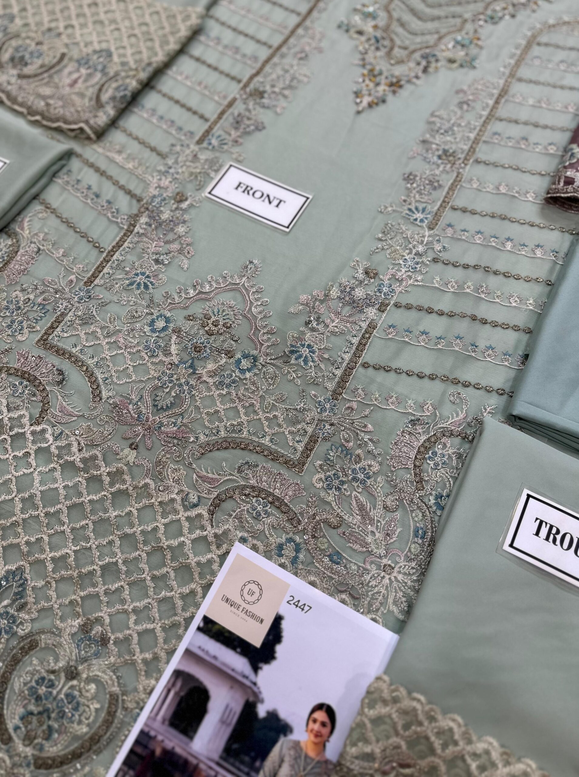 Imrozia - Semi Pure Embroidered Chiffon Suit - Image 7