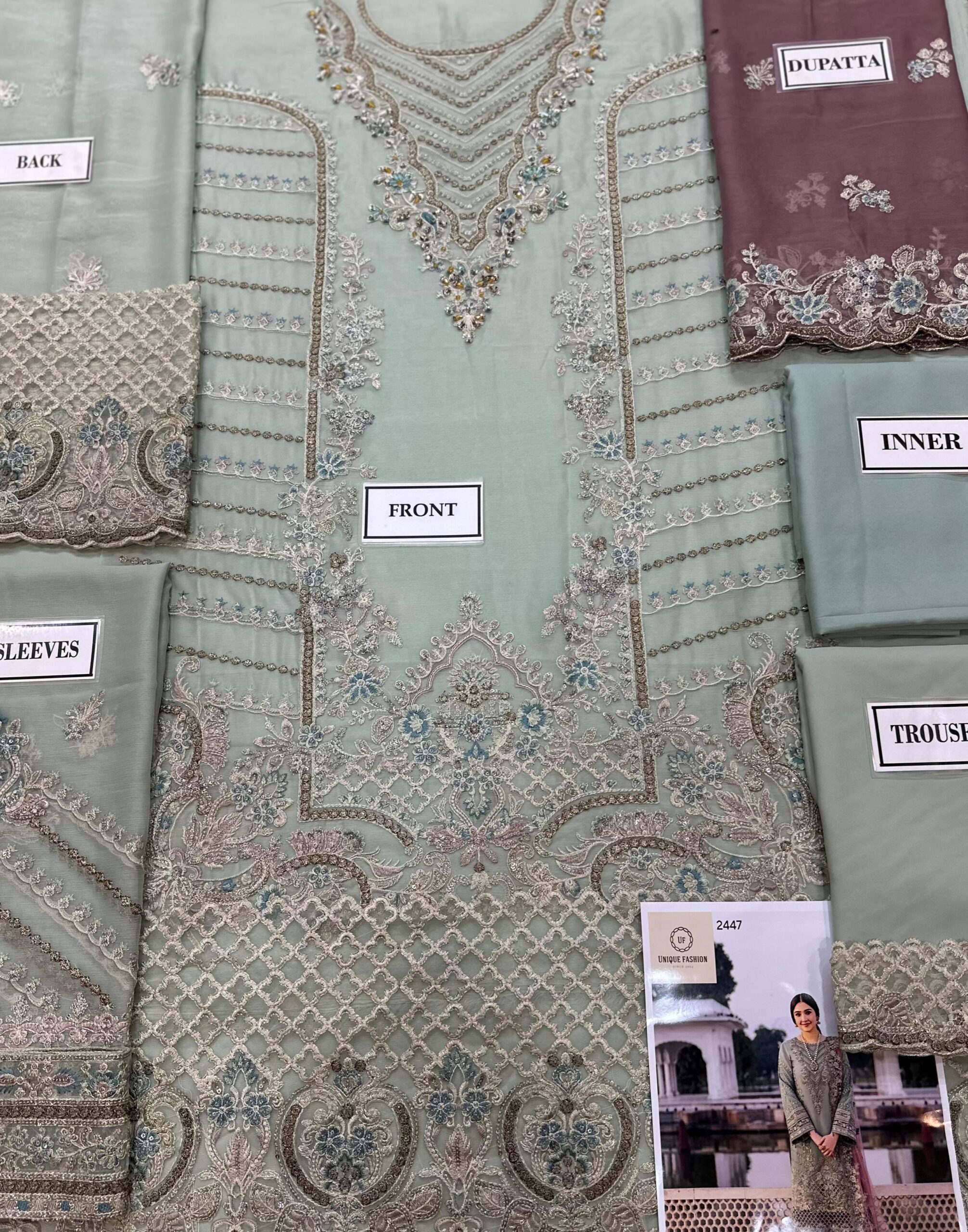 Imrozia - Semi Pure Embroidered Chiffon Suit - Image 8