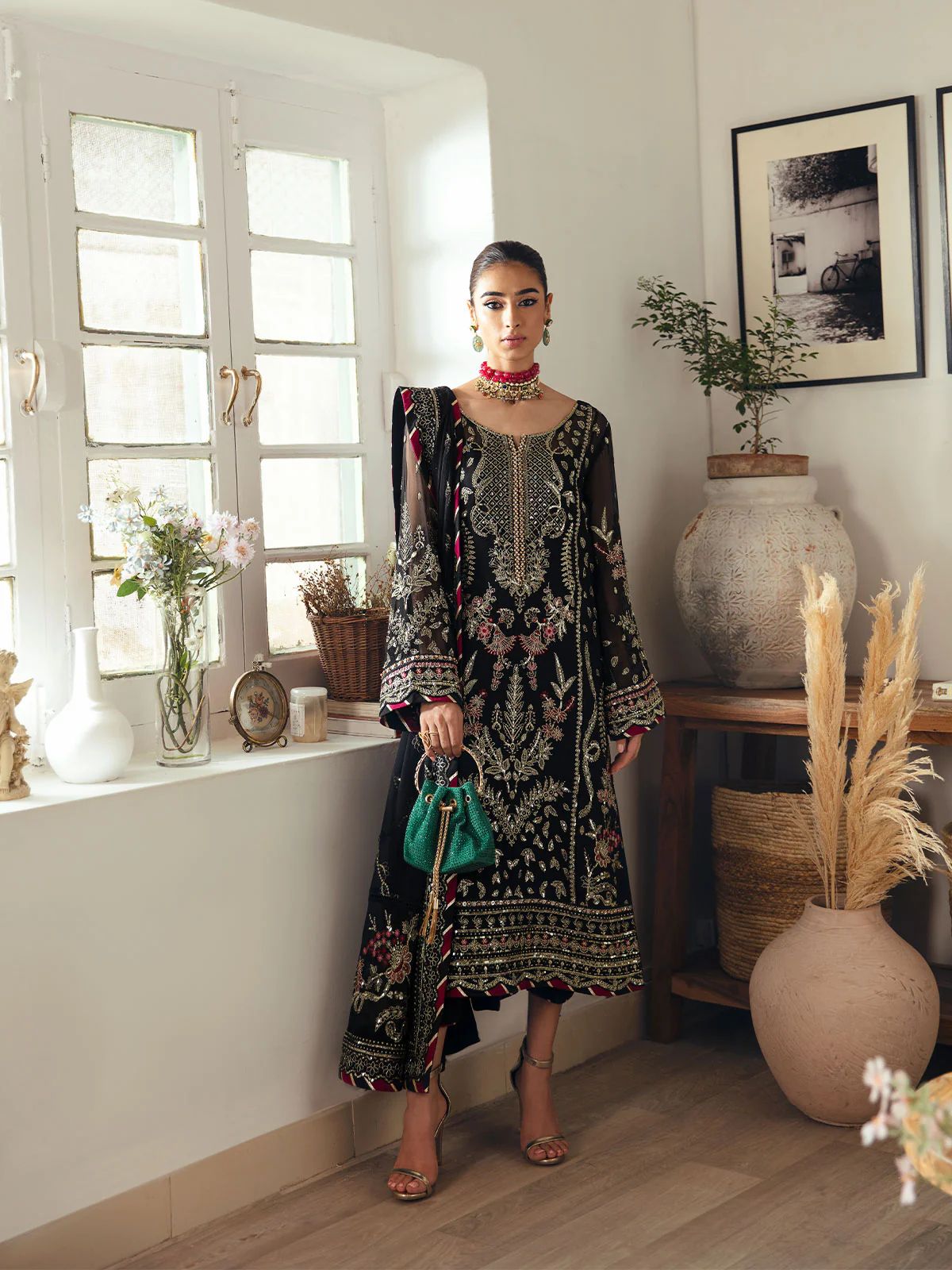 Gulaal - Embroidered & Sequinned Chiffon Suit
