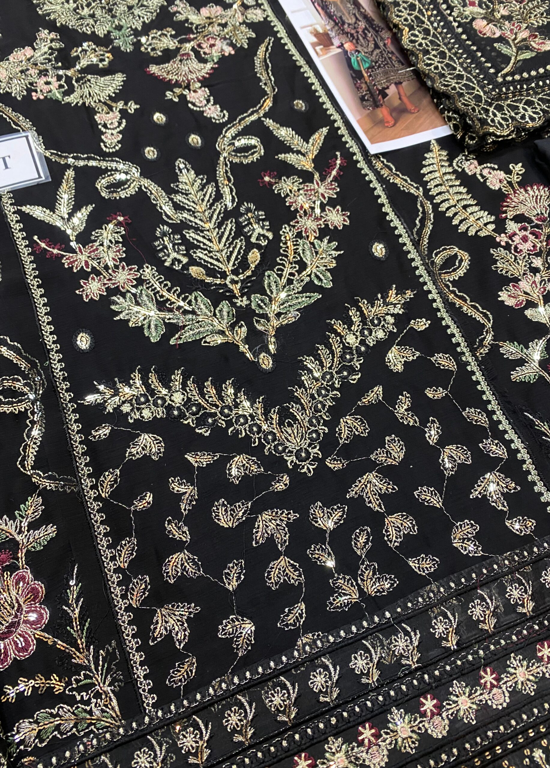 Gulaal - Embroidered & Sequinned Chiffon Suit - Image 10