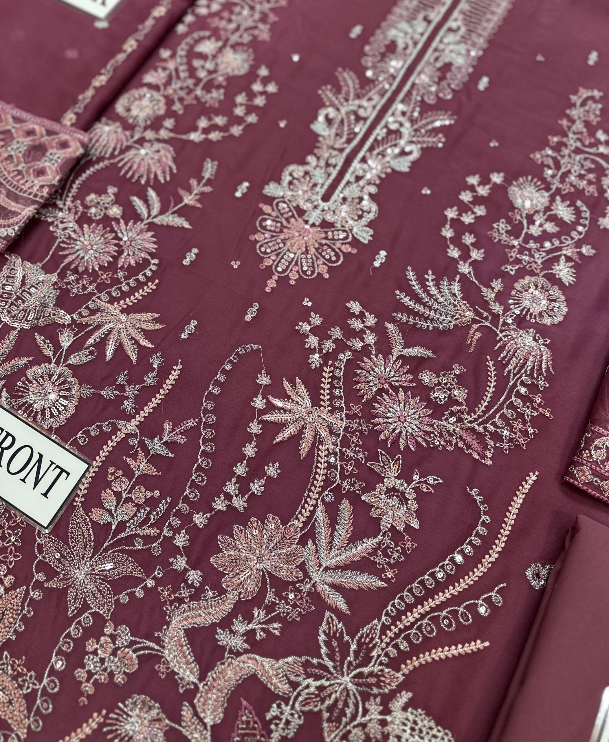 Ramsha - Semi Pure Embroidered Chiffon Suit - Image 7