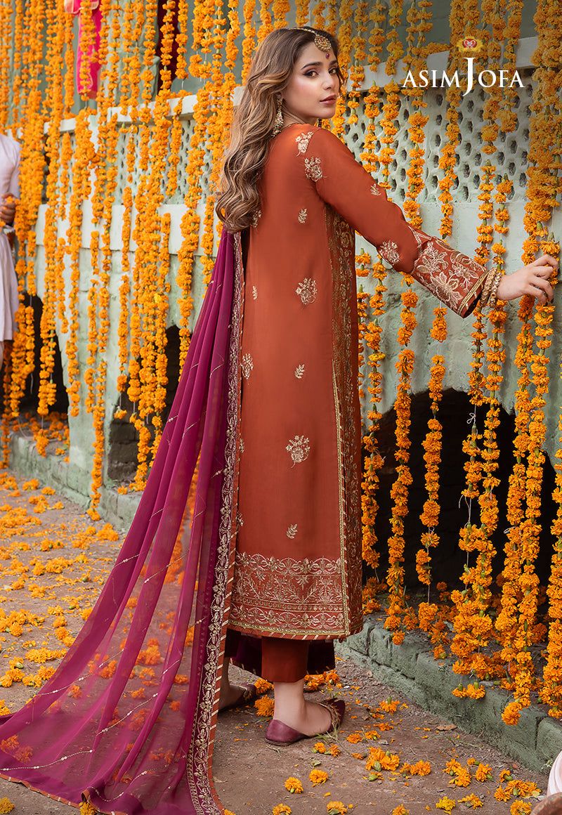Asim Jofa - Embroidered & Sequinned Chiffon Suit - Image 4