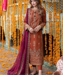 Asim Jofa - Embroidered & Sequinned Chiffon Suit