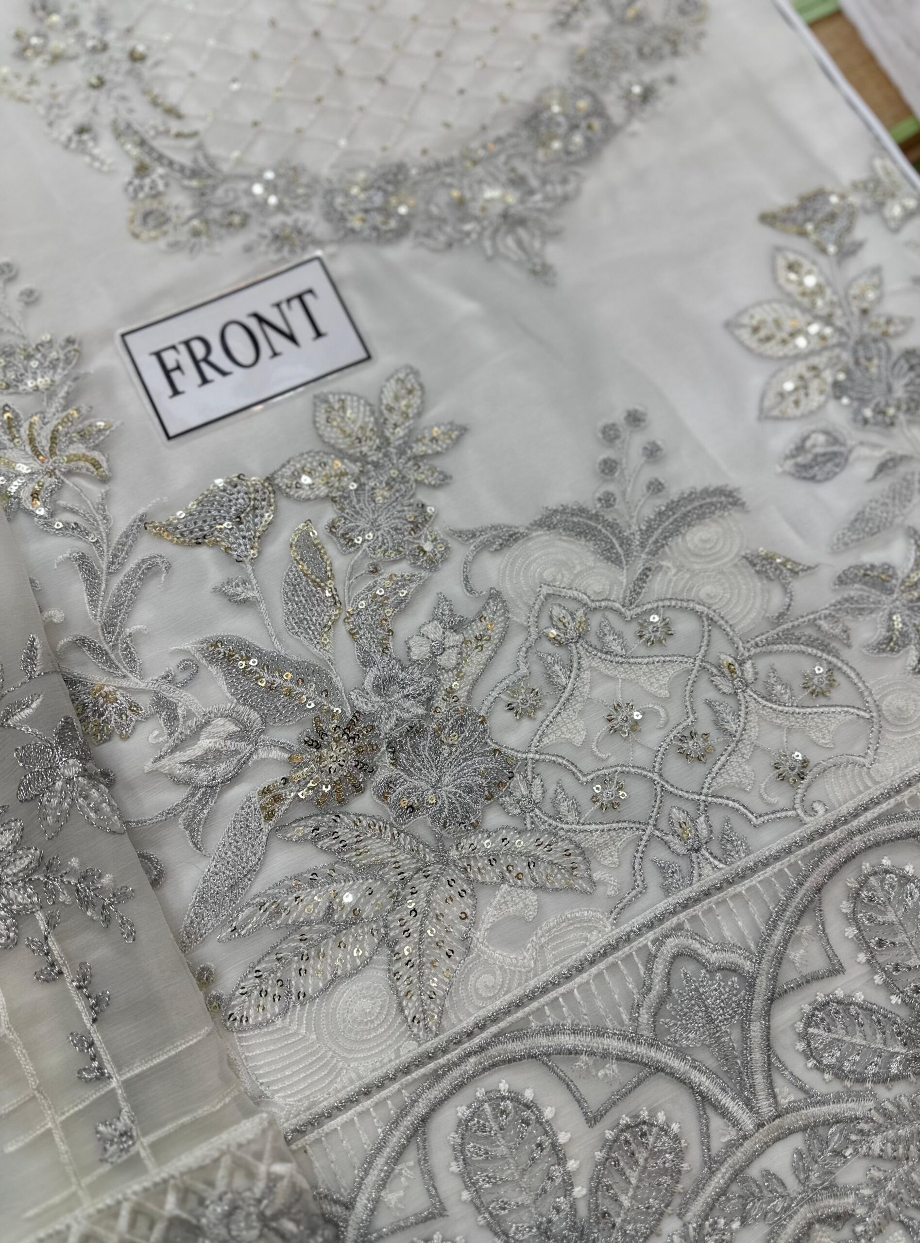 Ramsha - Semi Pure Embroidered Chiffon Suit - Image 8