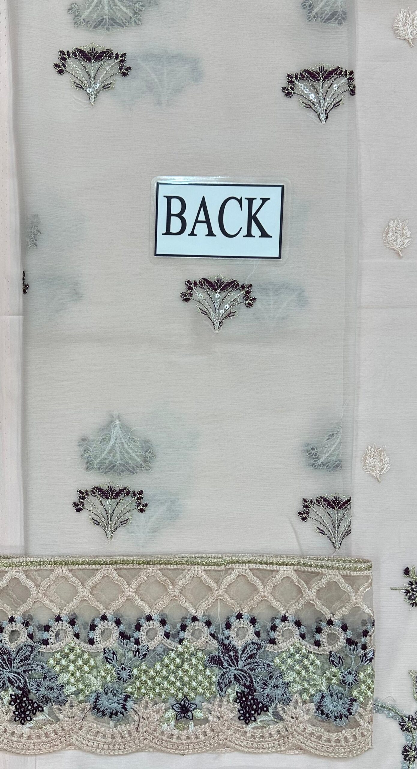 Ramsha - Semi Pure Embroidered Chiffon Suit - Image 9