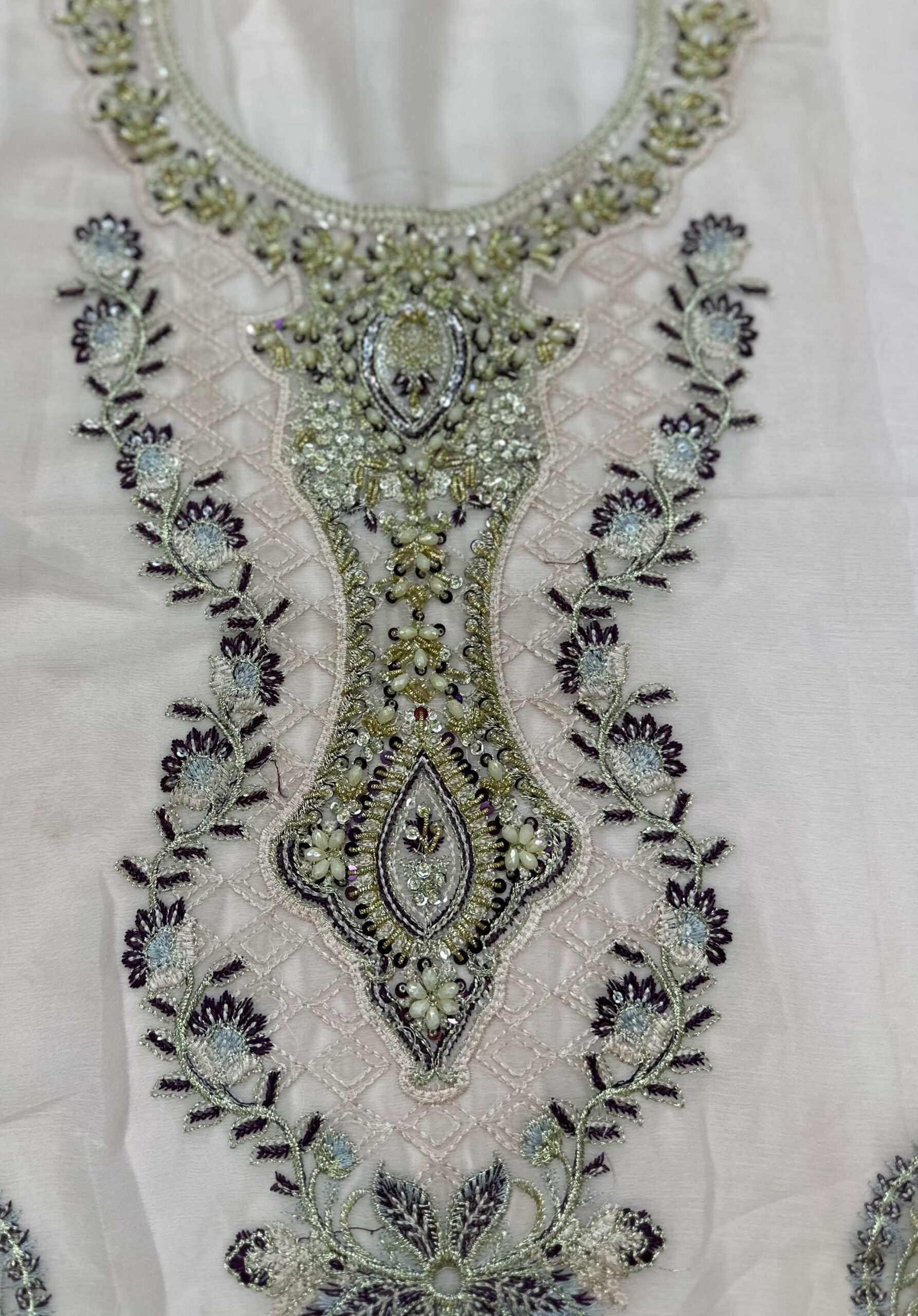 Ramsha - Semi Pure Embroidered Chiffon Suit - Image 10