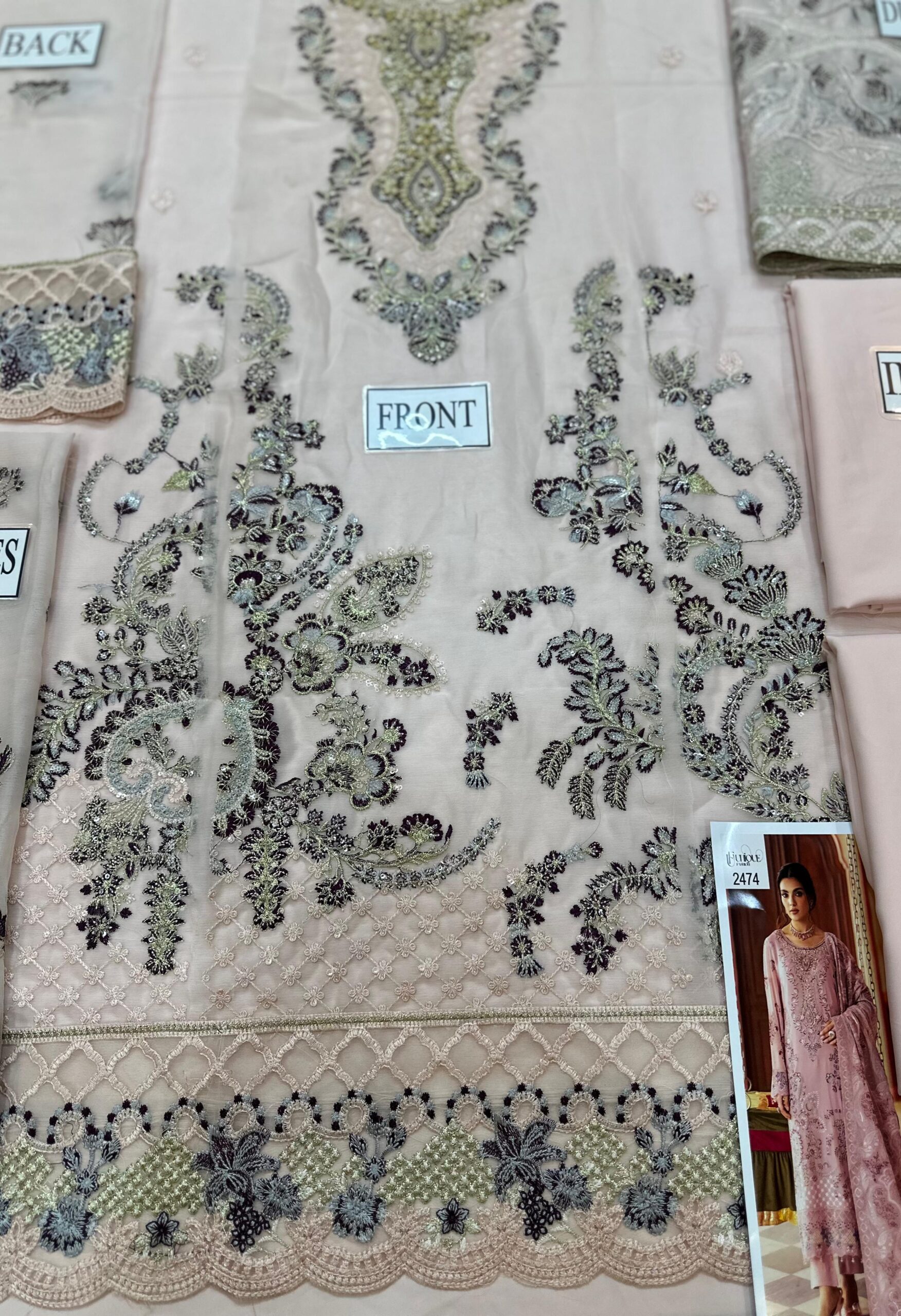 Ramsha - Semi Pure Embroidered Chiffon Suit - Image 11