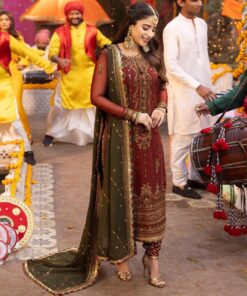 Asim Jofa - Embroidered & Sequinned Bamber Chiffon Suit