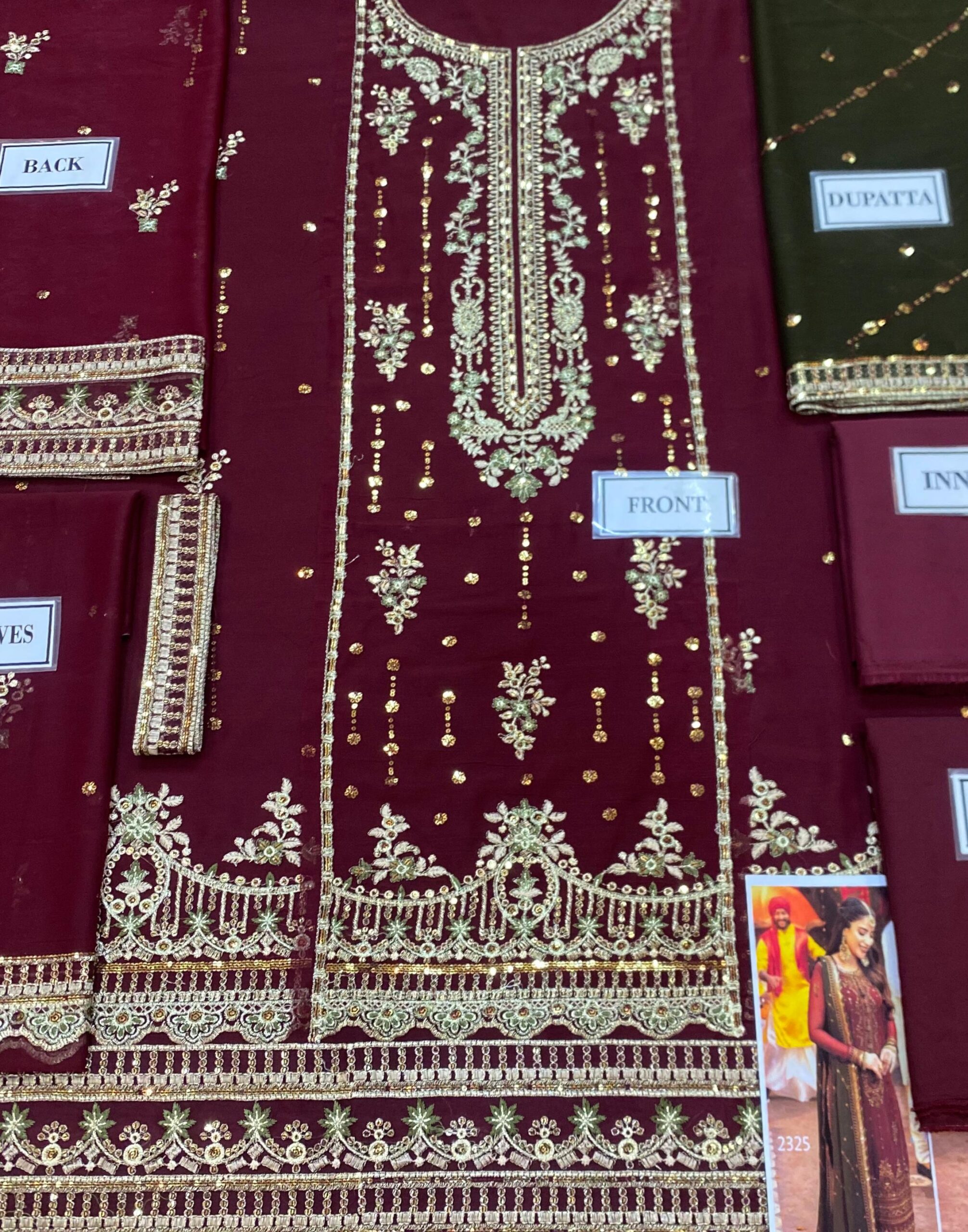 Asim Jofa - Embroidered & Sequinned Bamber Chiffon Suit - Image 8