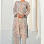 Baroque - Semi Pure Embroidered Chiffon Suit