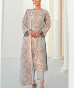 Baroque - Semi Pure Embroidered Chiffon Suit