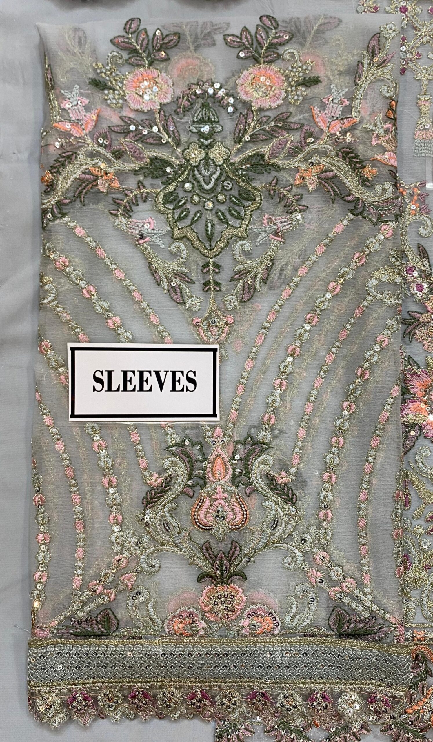 Baroque - Semi Pure Embroidered Chiffon Suit - Image 6