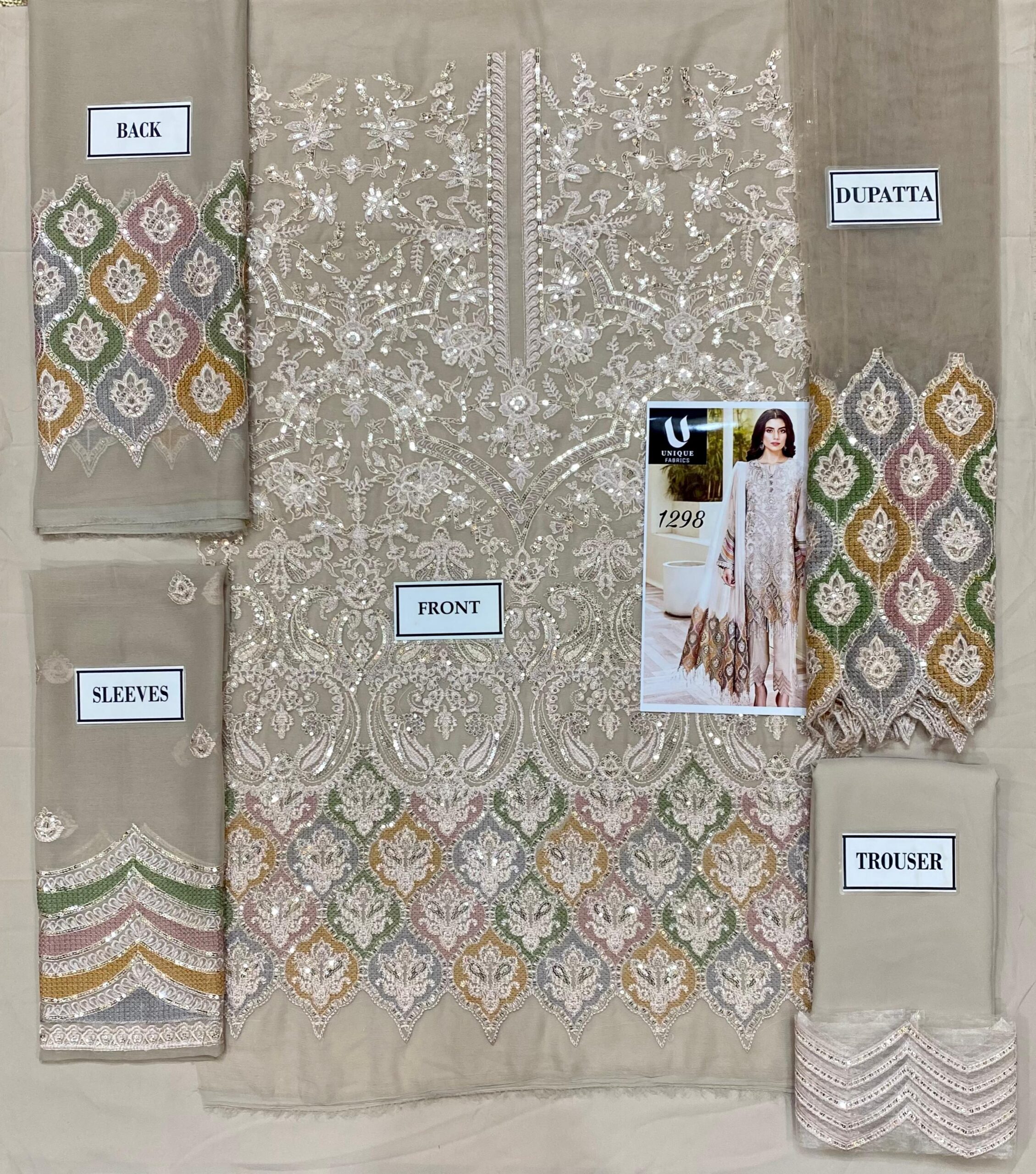 Jazmin - Embroidered Chiffon Suit - Image 5