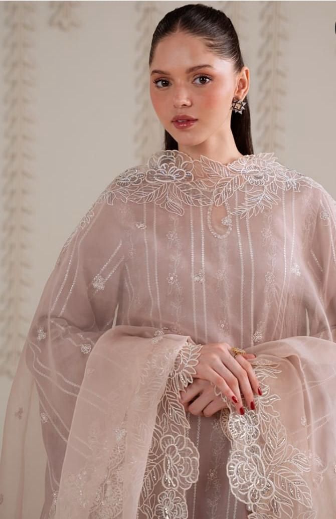 Cross Stitch - Bamber Embroidered Chiffon Suit - Image 4