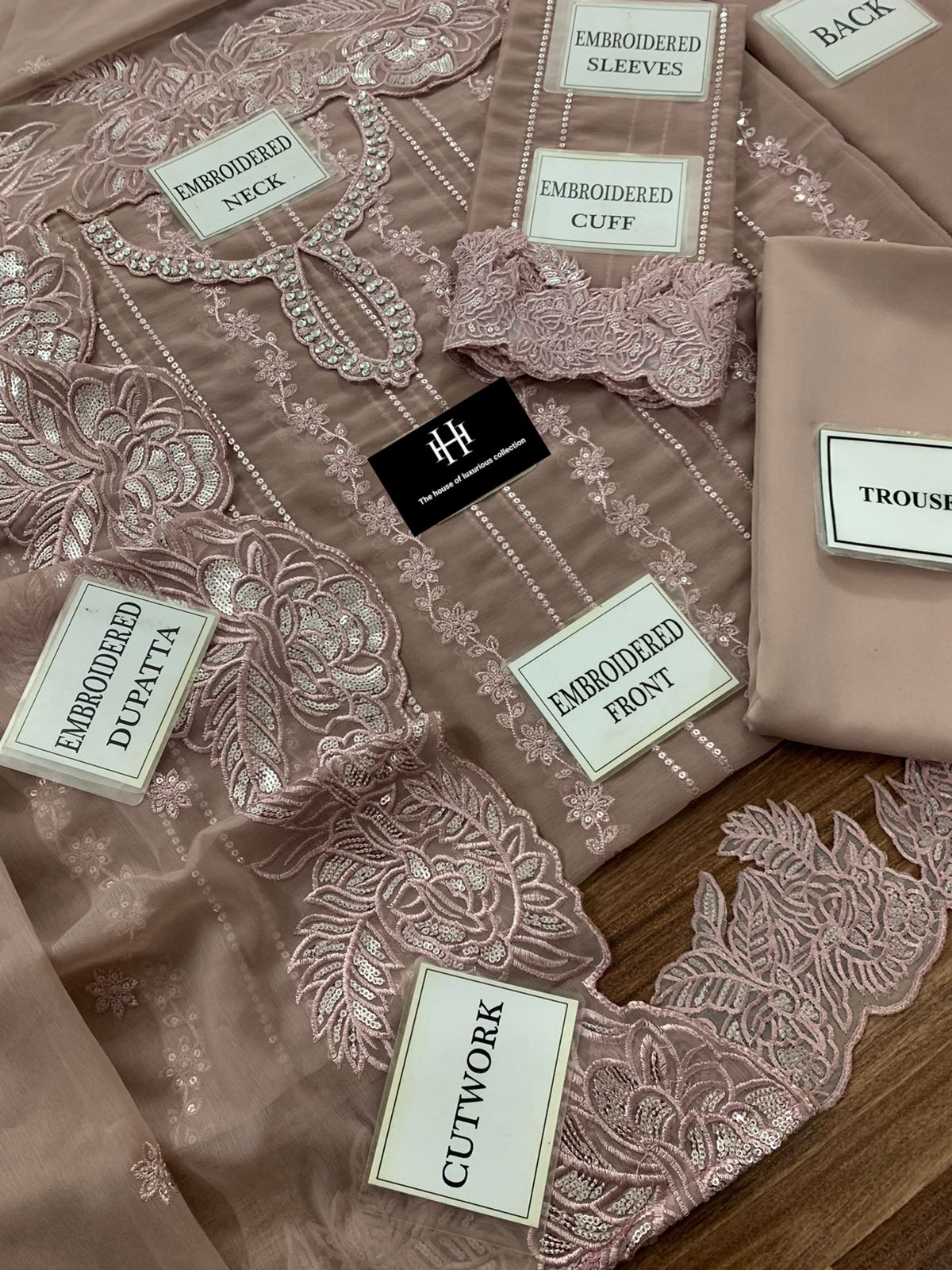 Cross Stitch - Bamber Embroidered Chiffon Suit - Image 8