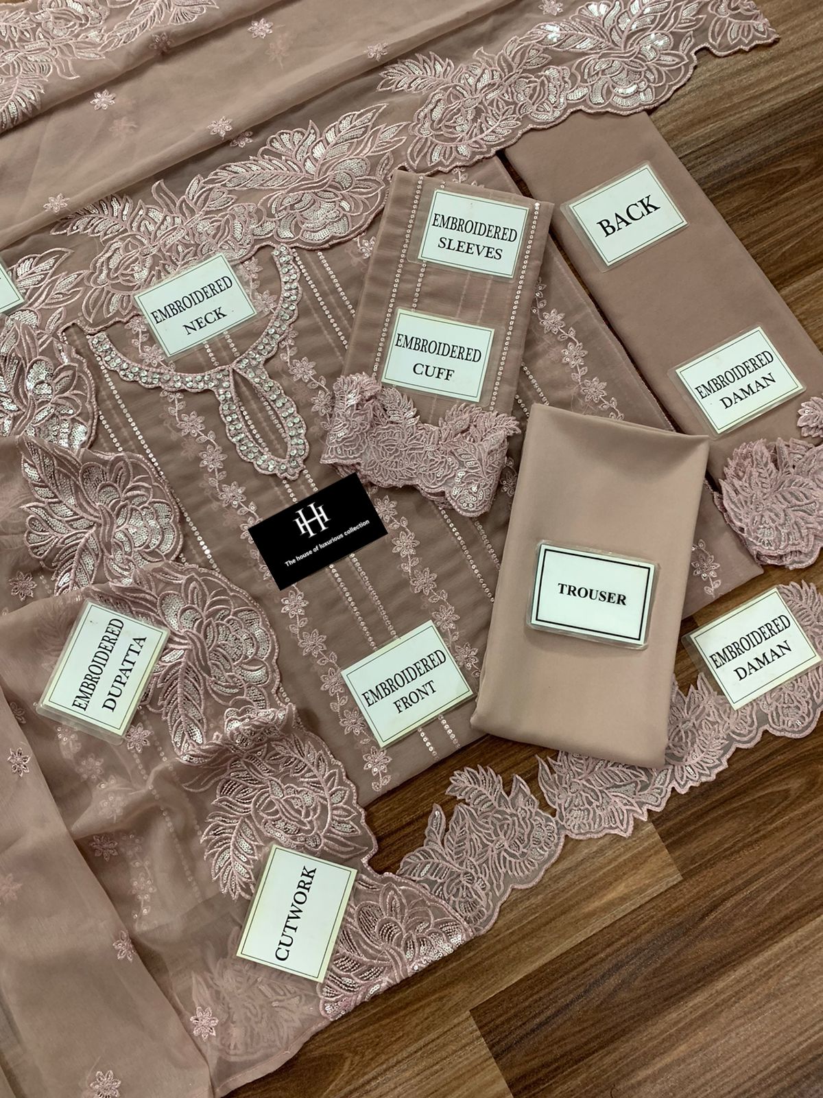 Cross Stitch - Bamber Embroidered Chiffon Suit - Image 9