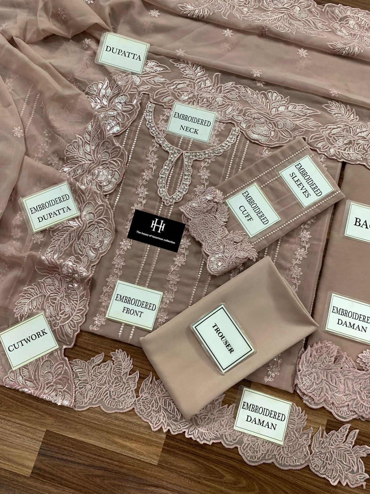 Cross Stitch - Bamber Embroidered Chiffon Suit - Image 10