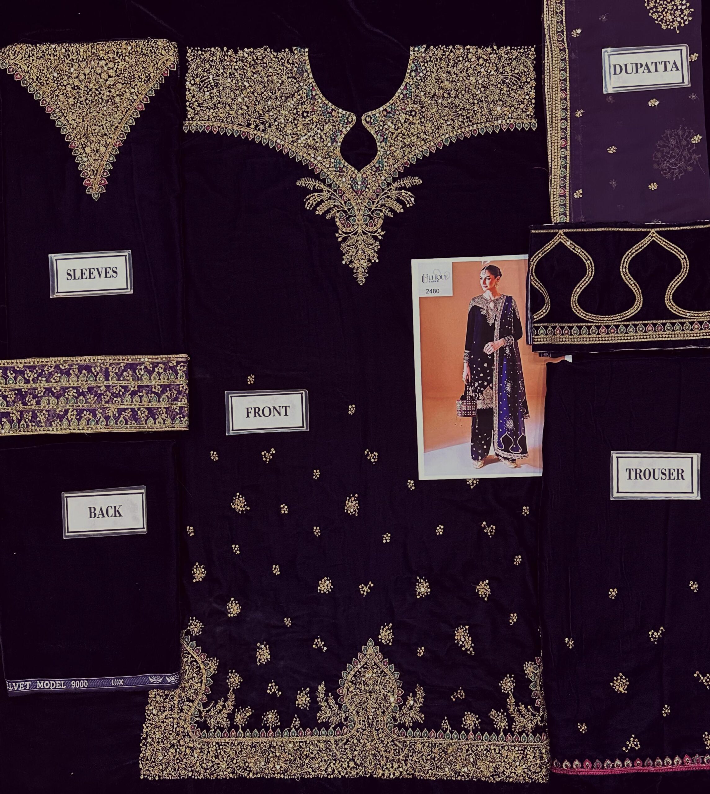 Jazmin - Embroidered Velvet Suit - Image 4