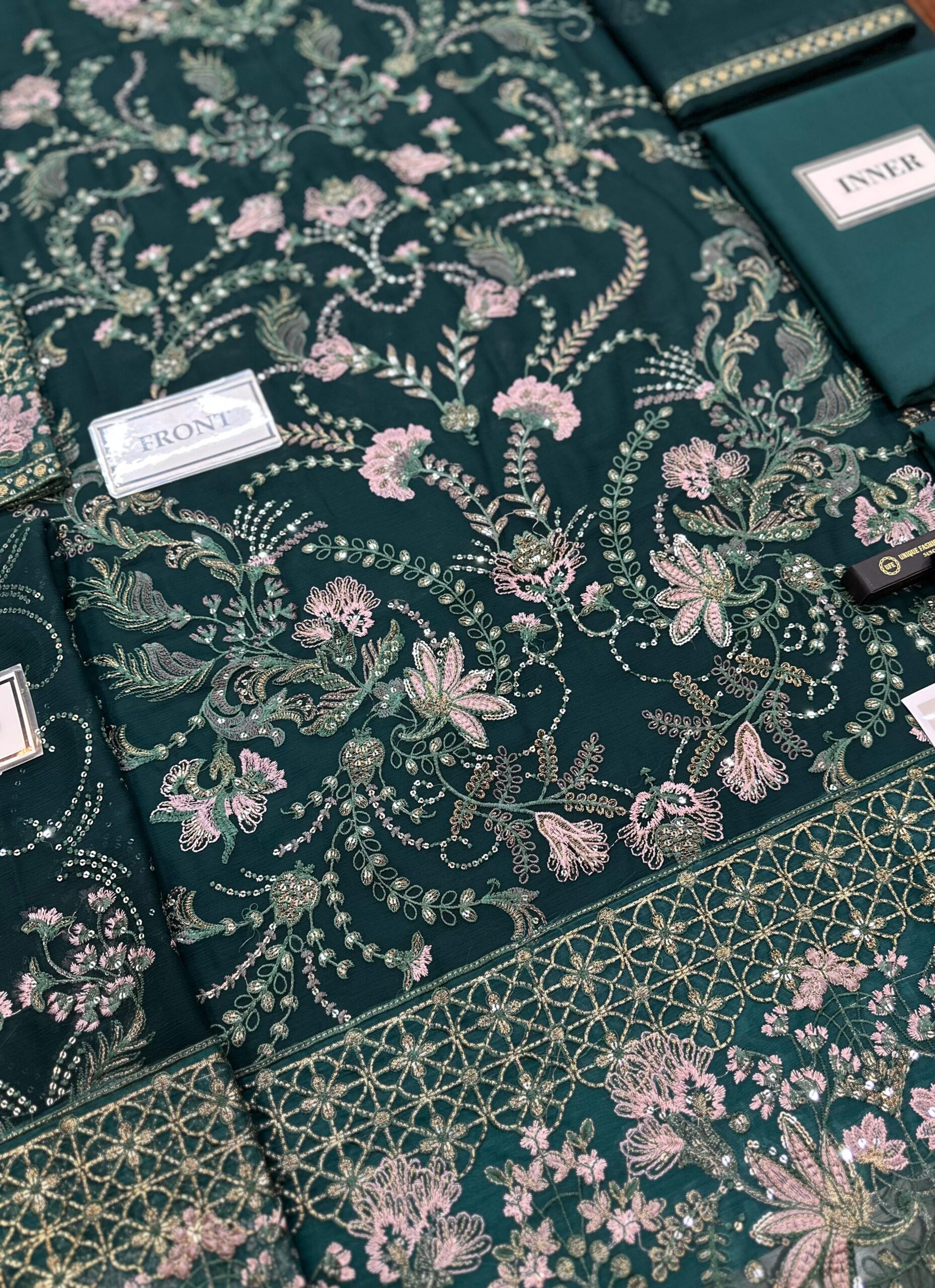 Laavish - Semi Pure Embroidered Chiffon - Image 9