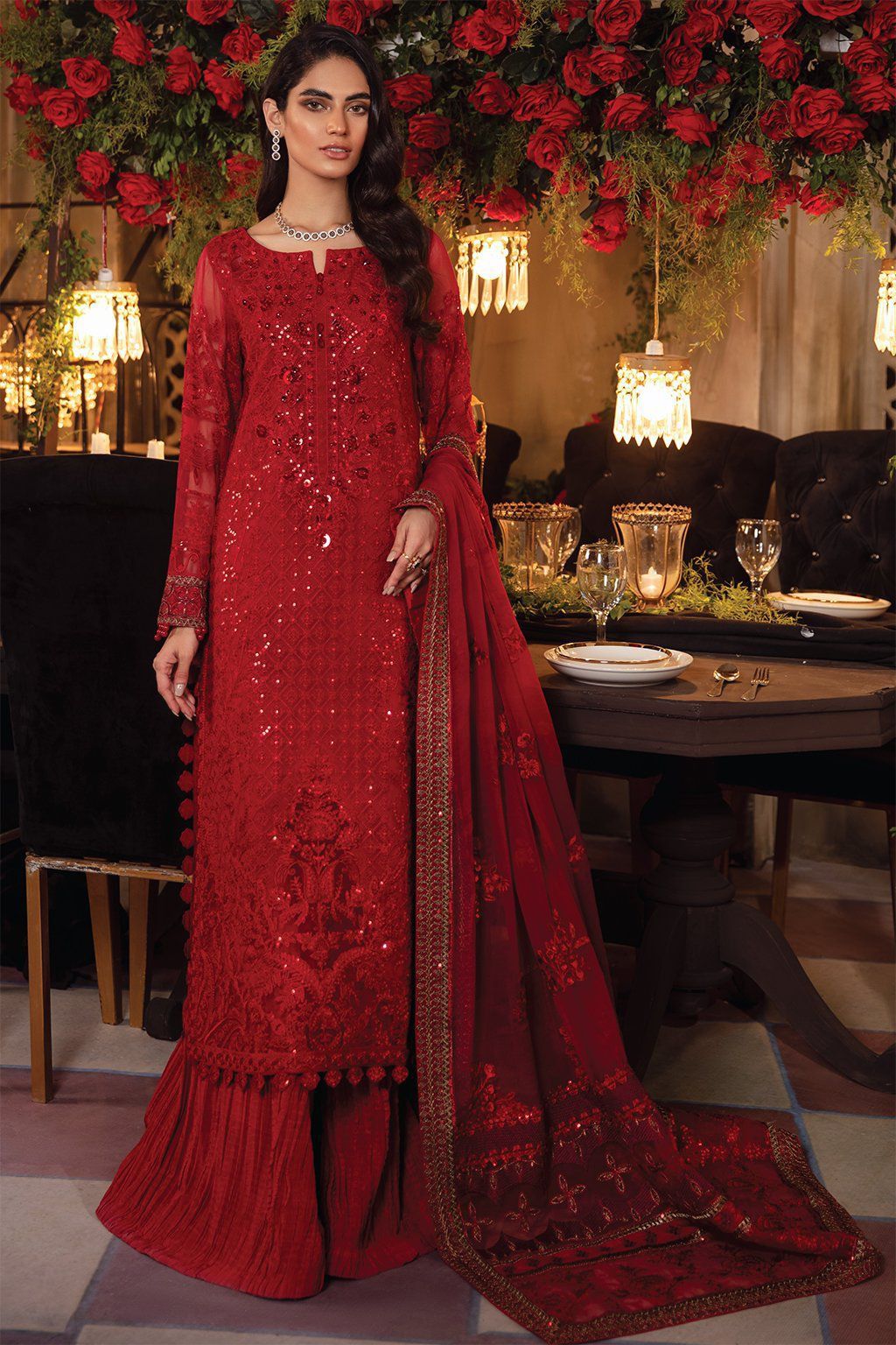 Iznik - Embroidered Chiffon Suit