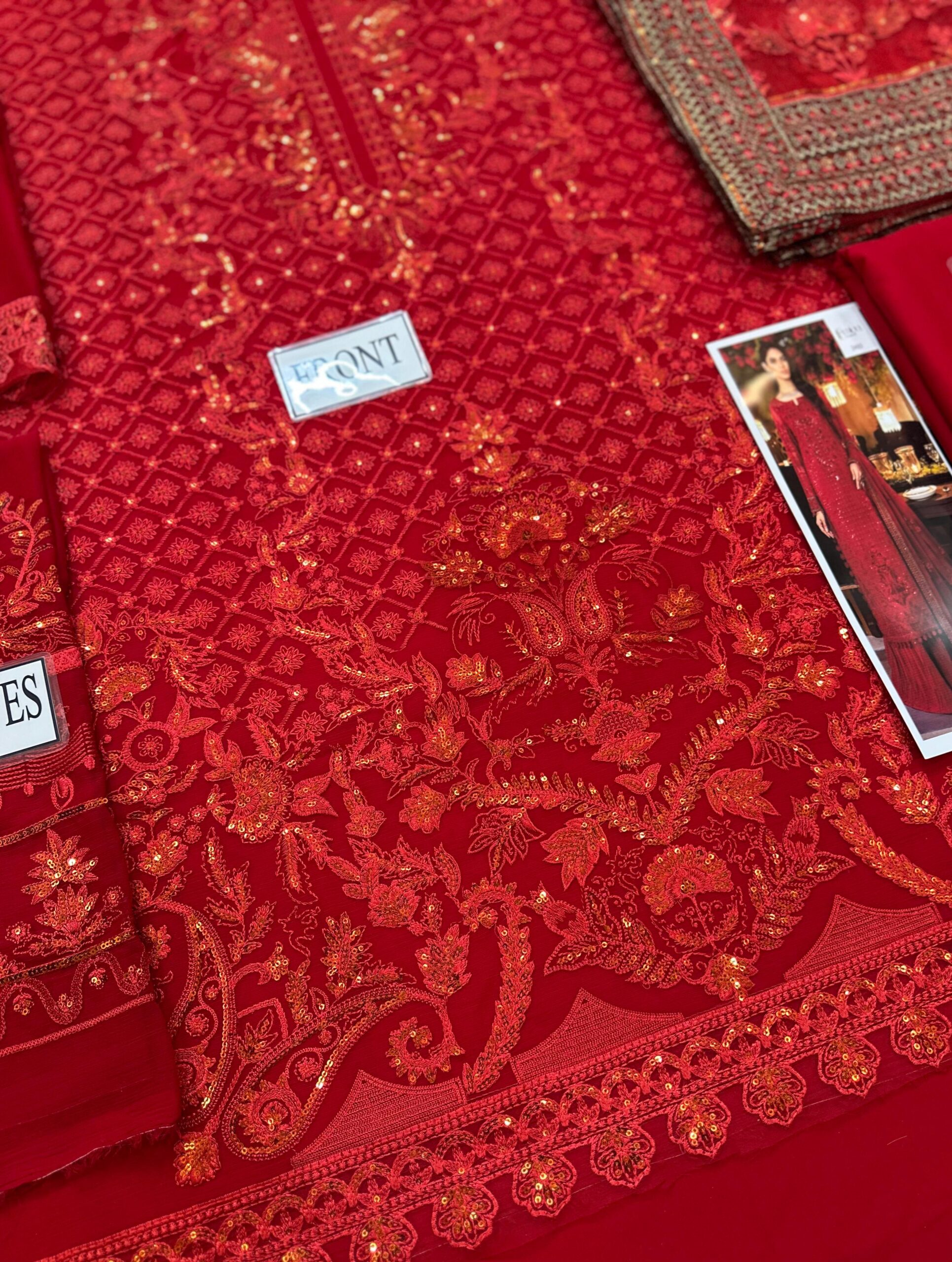 Iznik - Embroidered Chiffon Suit - Image 9