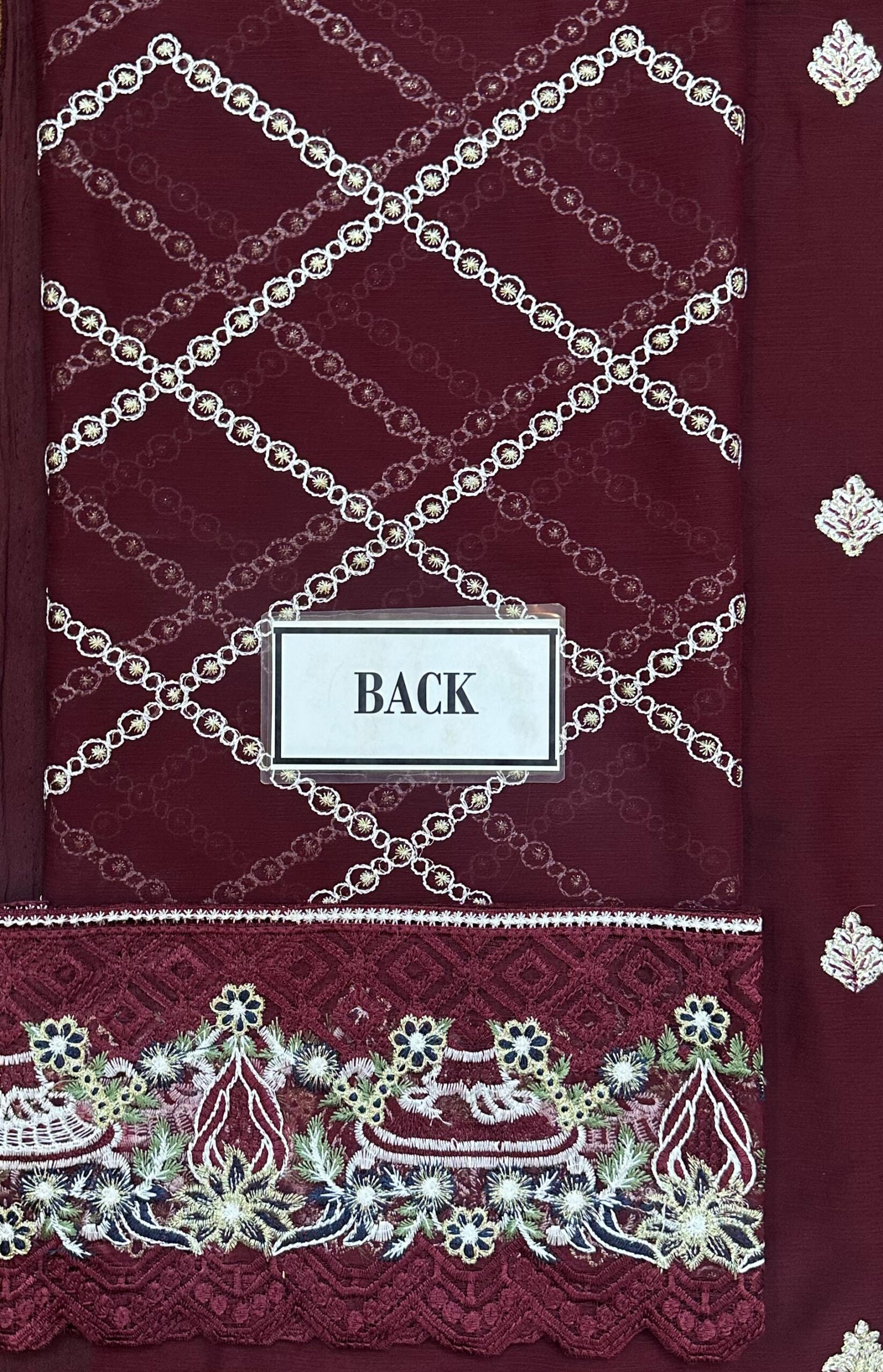 Ramsha - Semi Pure Embroidered Chiffon Suit - Image 5