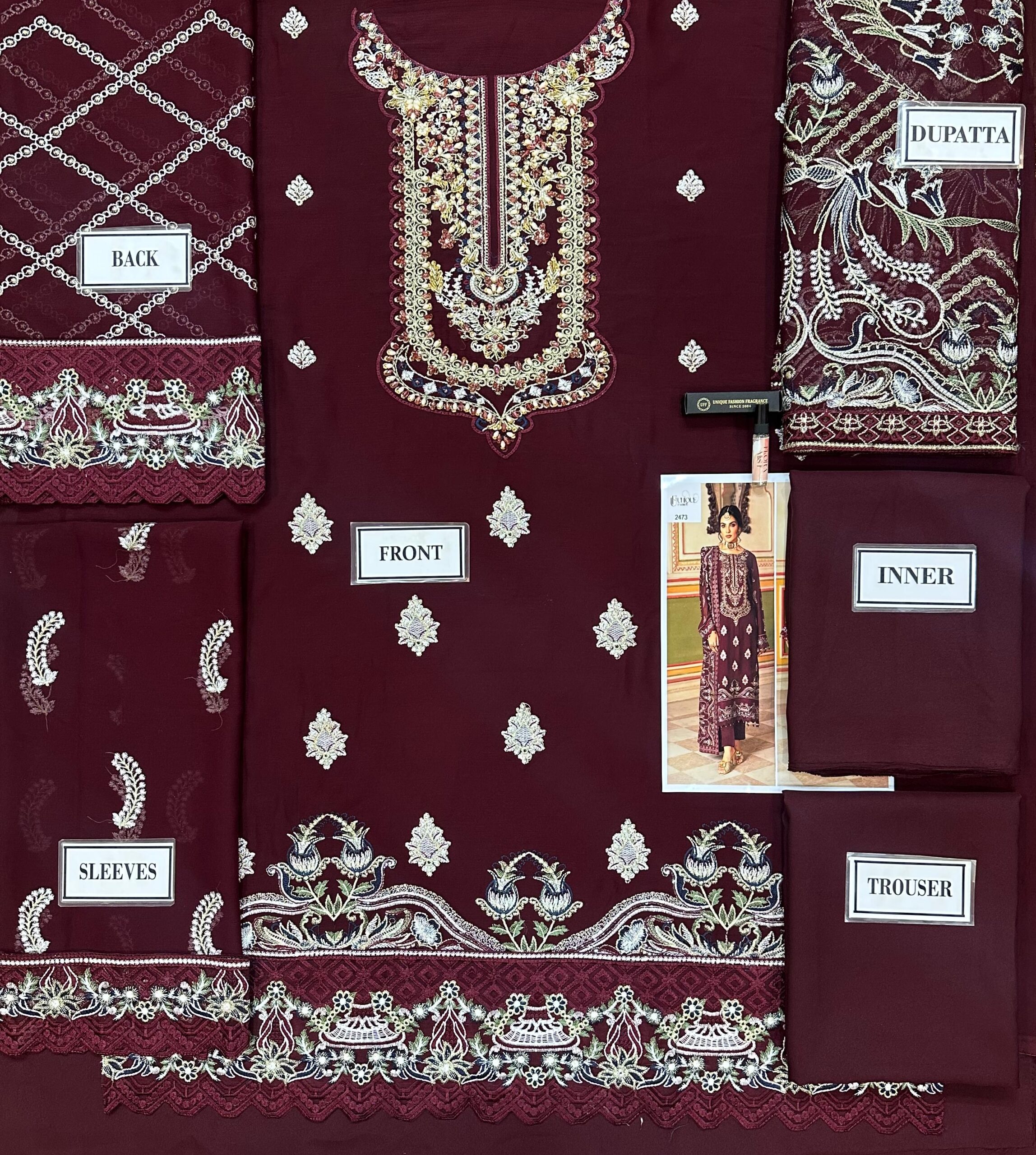 Ramsha - Semi Pure Embroidered Chiffon Suit - Image 6