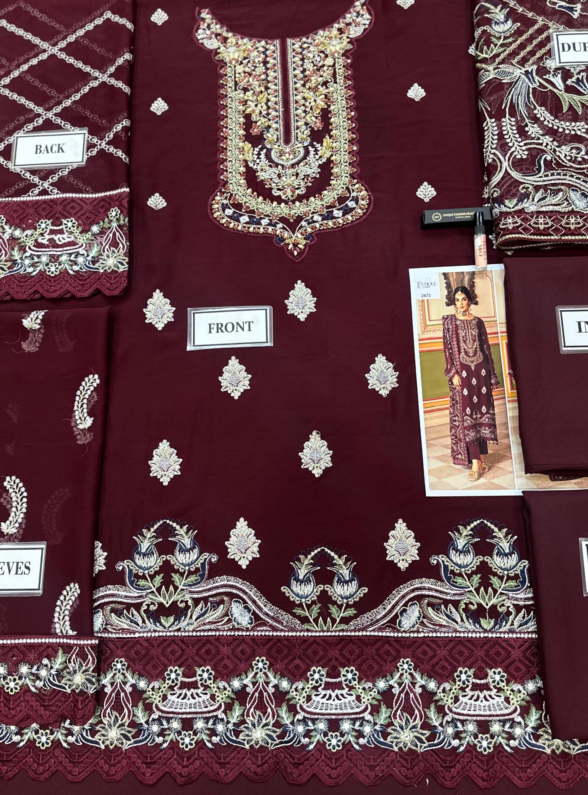 Ramsha - Semi Pure Embroidered Chiffon Suit - Image 7