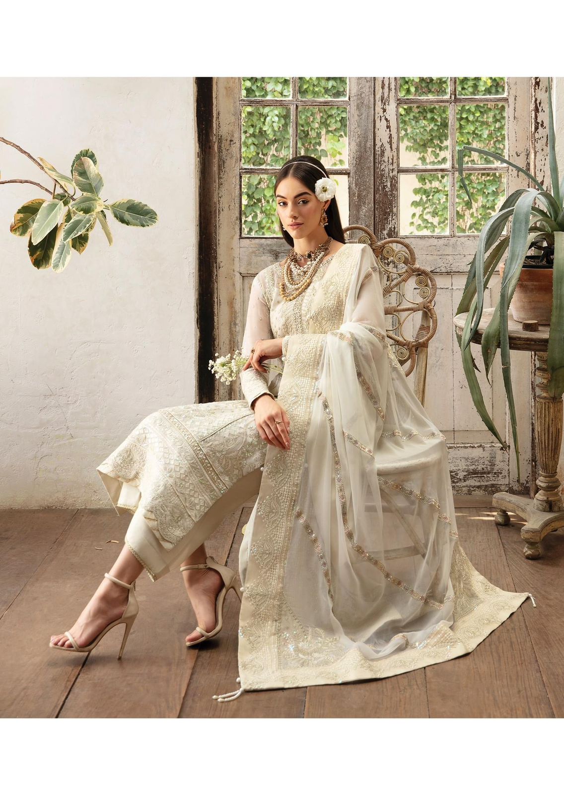 Gulaal - Embroidered & Sequinned Chiffon Suit - Image 4