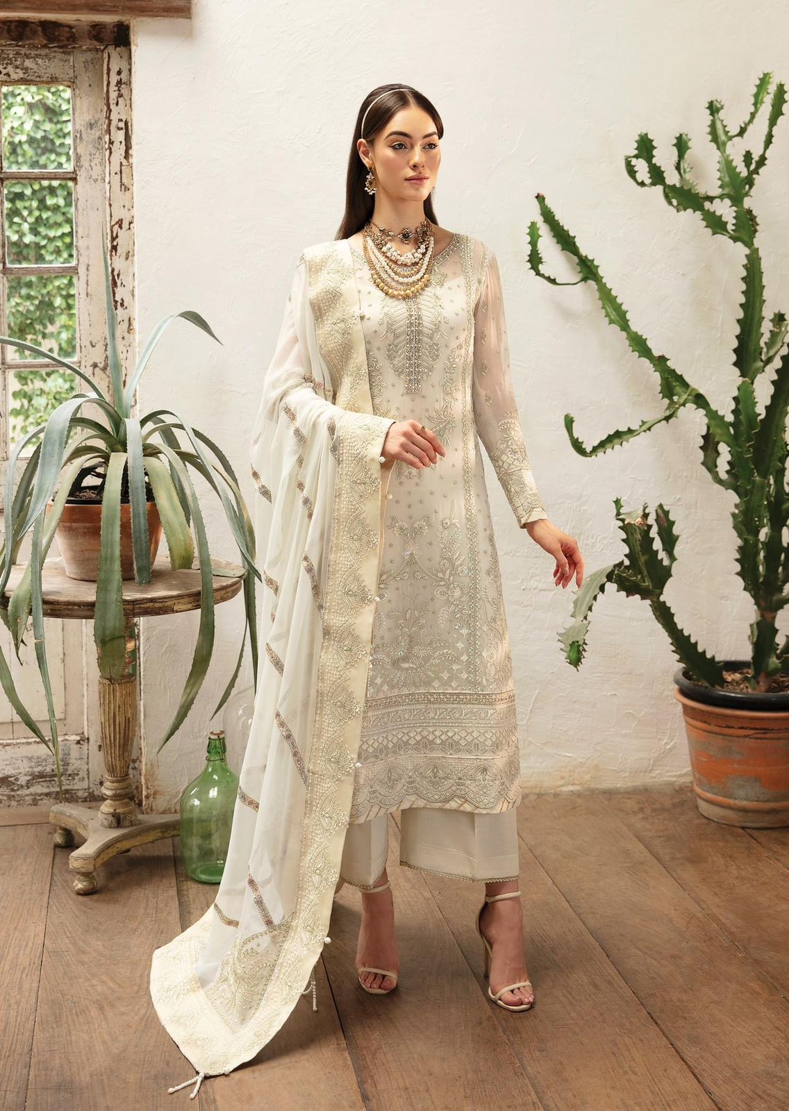 Gulaal - Embroidered & Sequinned Chiffon Suit