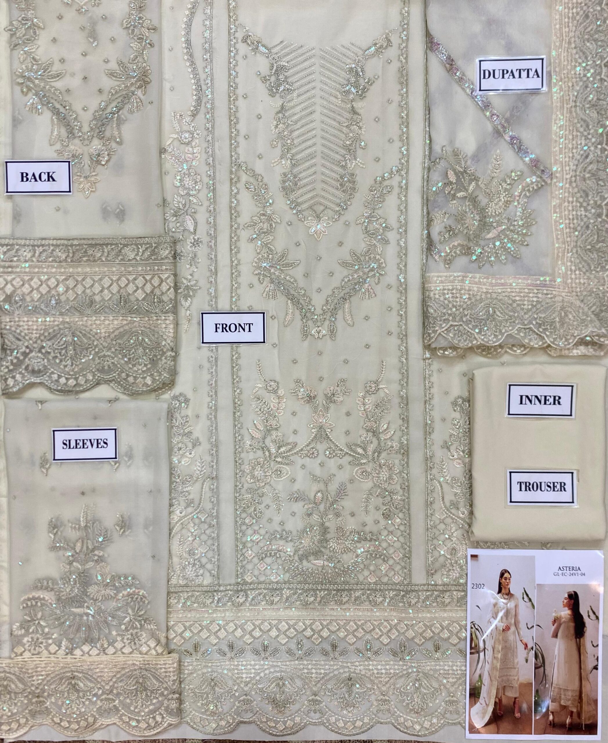 Gulaal - Embroidered & Sequinned Chiffon Suit - Image 6