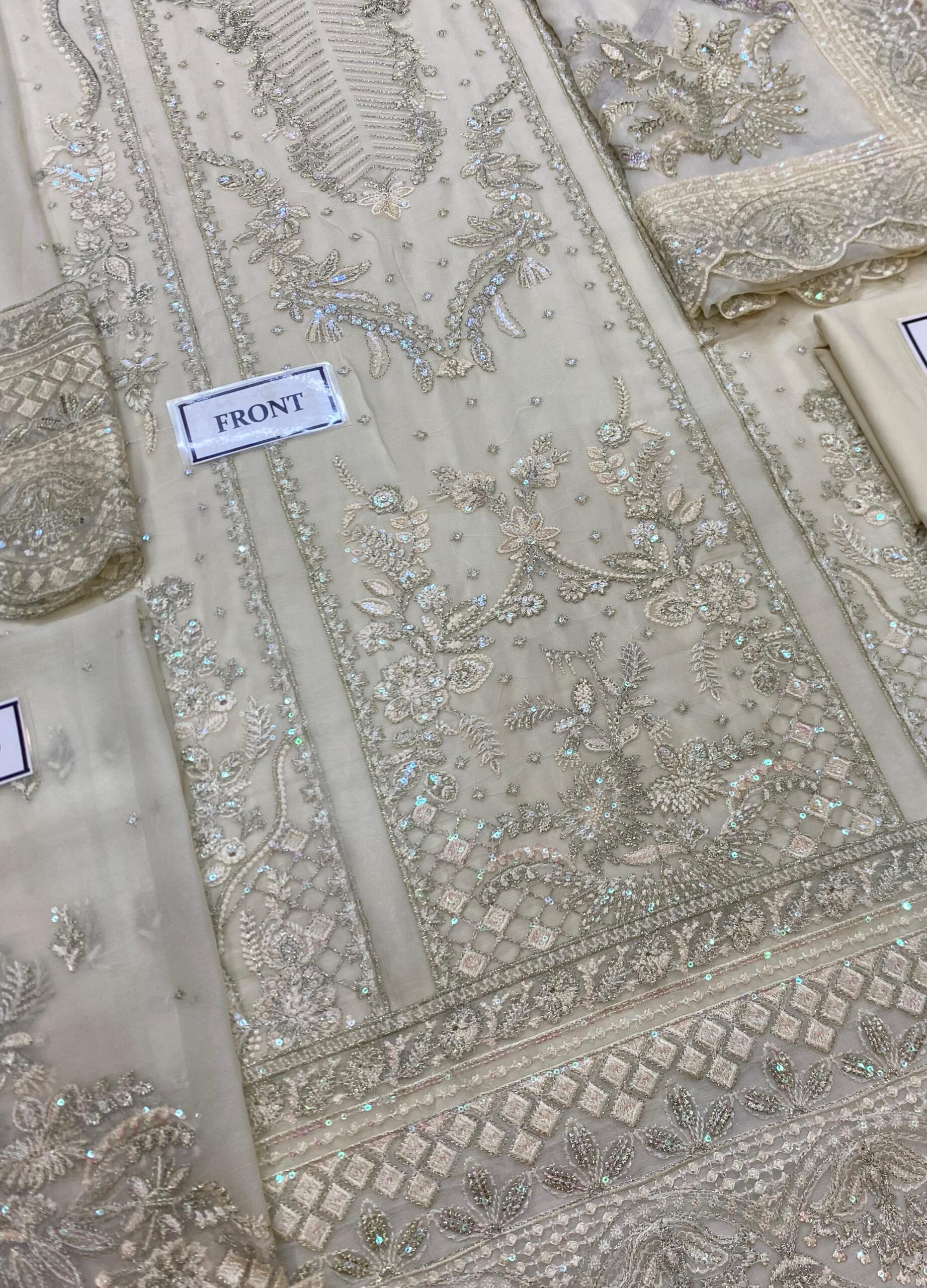 Gulaal - Embroidered & Sequinned Chiffon Suit - Image 8