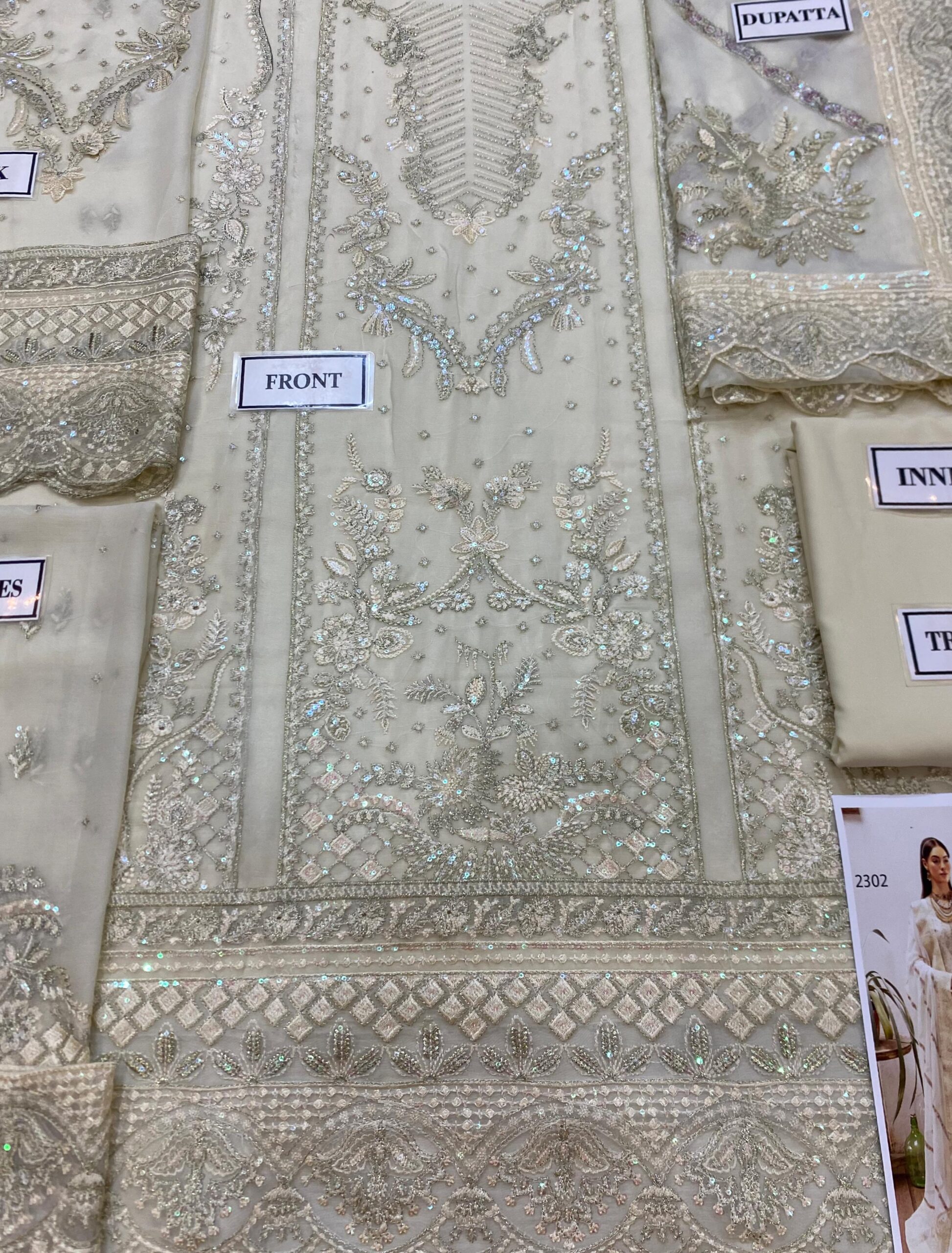 Gulaal - Embroidered & Sequinned Chiffon Suit - Image 9