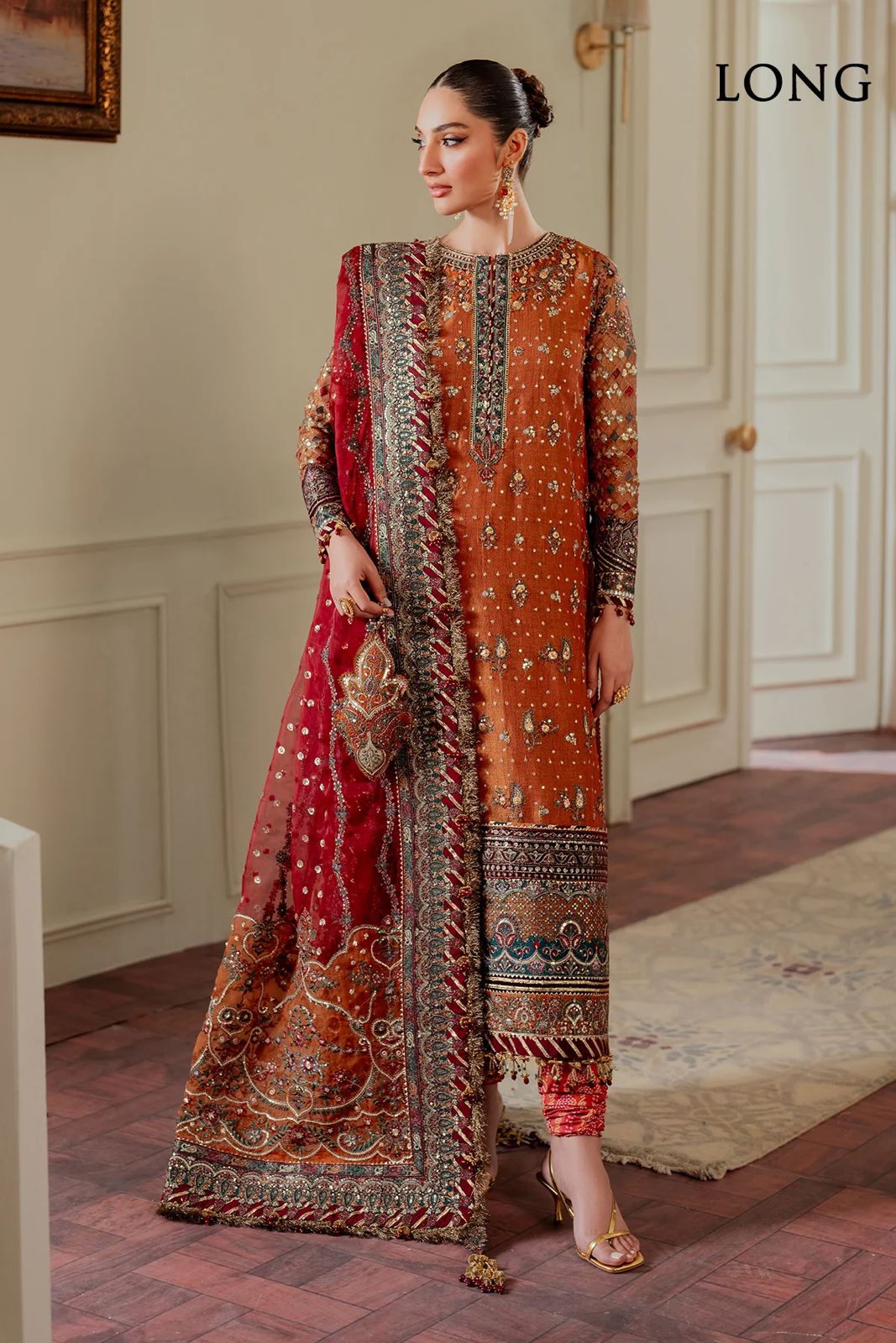 Baroque - Semi Pure Embroidered Chiffon Suit