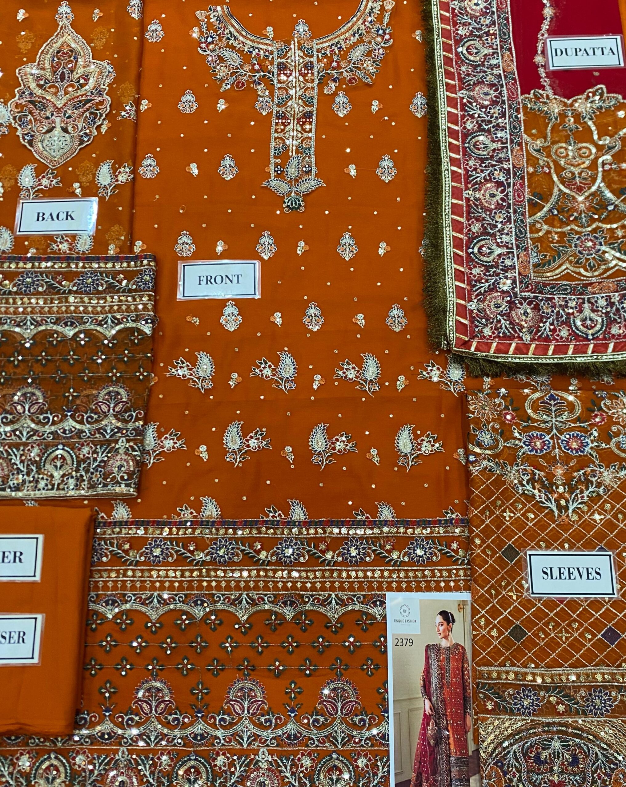 Baroque - Semi Pure Embroidered Chiffon Suit - Image 6